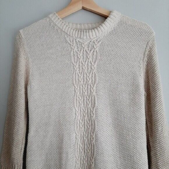 TRUE RELIGION Sweater Crewneck Cable Linen Blend Sz XS - Picture 3 of 11